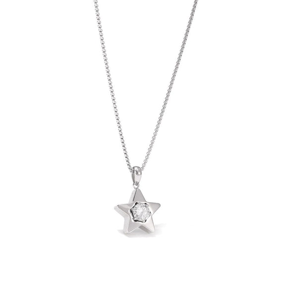 Titanium Steel Geometric Fivepointed Star Necklace Electroplating Highend Niche Design Women's Jewelry