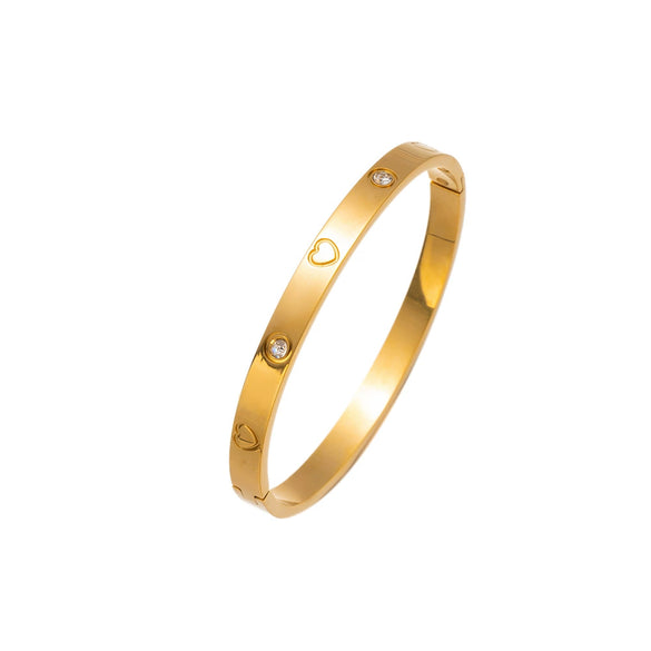 Titanium Steel Geometric Girls Bracelet With Real Gold Electroplating