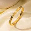 Titanium Steel Geometric Girls Bracelet With Real Gold Electroplating