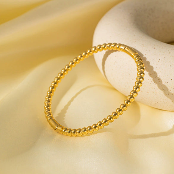 Titanium Steel Geometric Girls Bracelet With Real Gold Electroplating