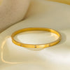 Titanium Steel Geometric Girls Bracelet With Real Gold Electroplating