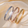 Titanium Steel Geometric Girls Bracelet With Real Gold Electroplating