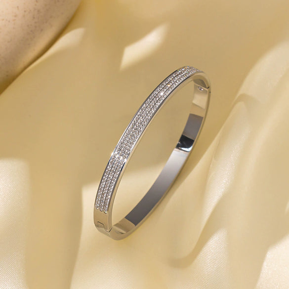 Titanium Steel Geometric Girls Bracelet With Real Gold Electroplating