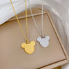 Titanium Steel Geometric Gold Foil Mouse Furnace Electroplating Unisex Cartoon Style Necklace