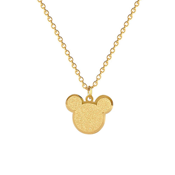 Titanium Steel Geometric Gold Foil Mouse Furnace Electroplating Unisex Cartoon Style Necklace
