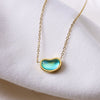 Titanium Steel Geometric Golden Bean Necklace For Women Electroplated Casual Fashion Accessory
