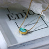 Titanium Steel Geometric Golden Bean Necklace For Women Electroplated Casual Fashion Accessory