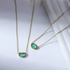 Titanium Steel Geometric Golden Bean Necklace For Women Electroplated Casual Fashion Accessory