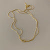 Titanium Steel Geometric Hand Knotted Necklace And Herringbone Bracelet Gold Plated Jewelry