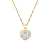 Titanium Steel Geometric Heart Clavicle Necklace With Diamond Microembedded And Copper Pendant