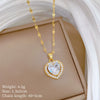 Titanium Steel Geometric Heart Clavicle Necklace With Diamond Microembedded And Copper Pendant