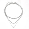 Titanium Steel Geometric Heart Necklace Multi Layer Gold Plated