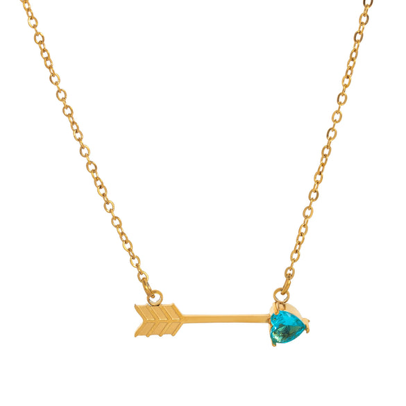 Titanium Steel Geometric Heart Pendant O Chain Necklace For Women Electroplated With 18K Gold And Twelve Birthstones High Color Preservation