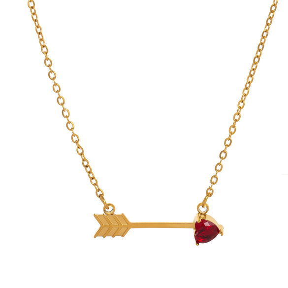 Titanium Steel Geometric Heart Pendant O Chain Necklace For Women Electroplated With 18K Gold And Twelve Birthstones High Color Preservation