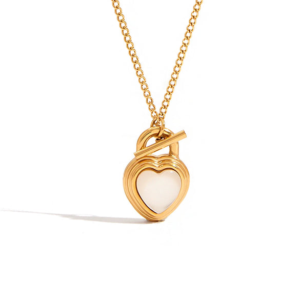 Titanium Steel Geometric Heart Retro Style Electroplated Women's Necklace