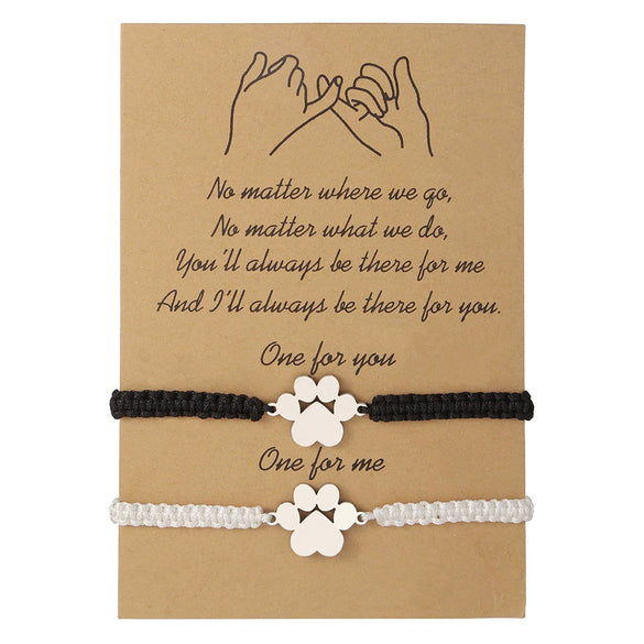 Titanium Steel Geometric Heartshaped Engraving Woven Bracelet