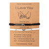 Titanium Steel Geometric Heartshaped Engraving Woven Bracelet