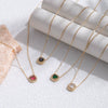 Titanium Steel Geometric High Sense Niche Square Zircon Electroplated Women's Clavicle Chain