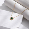 Titanium Steel Geometric High Sense Niche Square Zircon Electroplated Women's Clavicle Chain