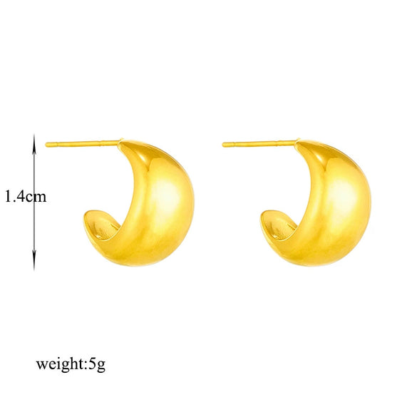 Titanium Steel Geometric Hollow Crescentshaped Electroplated Women's Earrings