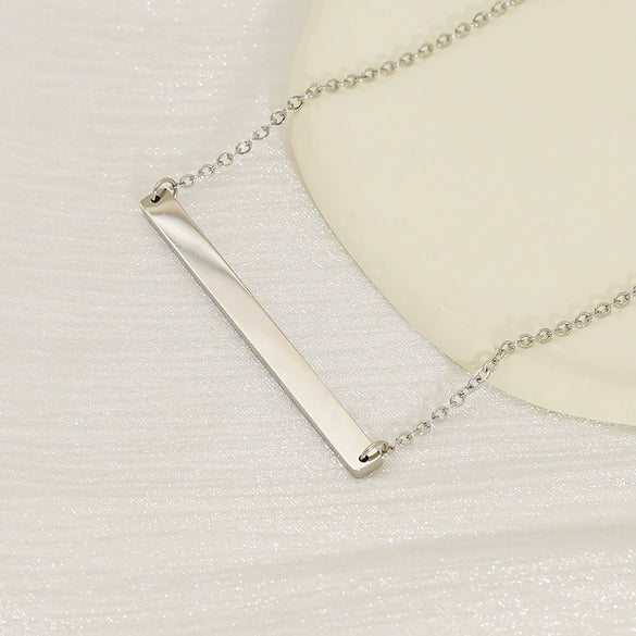 316L Stainless Steel Geometric Horizontal Necklace Clavicle Chain Jewelry With Electroplating