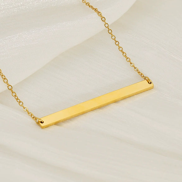 316L Stainless Steel Geometric Horizontal Necklace Clavicle Chain Jewelry With Electroplating