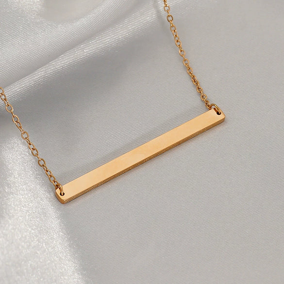 Titanium Steel Geometric Horizontal Row Pendant O Word Chain Gold Plated Fashionable Necklace