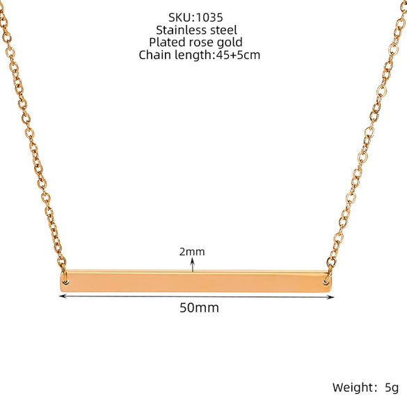 Titanium Steel Geometric Horizontal Row Pendant O Word Chain Gold Plated Fashionable Necklace