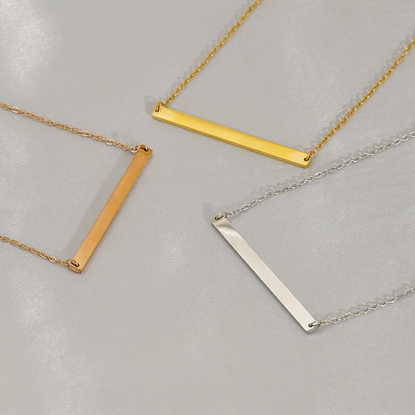Titanium Steel Geometric Horizontal Row Pendant O Word Chain Gold Plated Fashionable Necklace