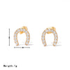 Titanium Steel Geometric Horseshoe Shaped Electroplated Women's Piercing Earrings Jewelry