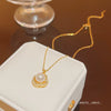 Titanium Steel Geometric Inlaid Zircon Mixed Gem Inlay Light Luxury Style Women's Meteor Necklace