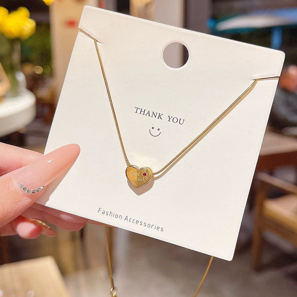 Titanium Steel Geometric Inlaid Zircon Mixed Gem Inlay Light Luxury Style Women's Meteor Necklace