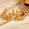 Titanium Steel Geometric Inlaid Zircon Oval Cartoon Earrings Gold Plated Vacuum Electroplated In Furnace