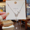 Titanium Steel Geometric Inlaid Zircon Women's Light Luxury Pendant Necklace