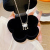 Titanium Steel Geometric Inlaid Zircon Women's Light Luxury Pendant Necklace