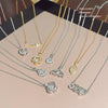 Titanium Steel Geometric Inlaid Zircon Women's Light Luxury Pendant Necklace