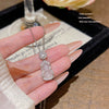 Titanium Steel Geometric Inlaid Zircon Women's Light Luxury Pendant Necklace