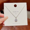 Titanium Steel Geometric Inlaid Zircon Women's Necklace