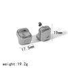 Titanium Steel Geometric Irregular Pleated Tofu Block Earrings For Women Electroplated