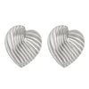 Titanium Steel Geometric Irregular Square Concave Ear Studs With Hammer Pattern And Electroplating For Women