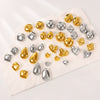 Titanium Steel Geometric Irregular Square Concave Ear Studs With Hammer Pattern And Electroplating For Women