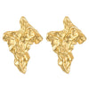 Titanium Steel Geometric Irregular Square Concave Ear Studs With Hammer Pattern And Electroplating For Women