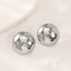 Titanium Steel Geometric Irregular Square Concave Ear Studs With Hammer Pattern And Electroplating For Women