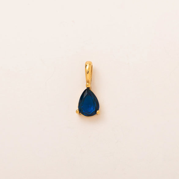 Titanium Steel Geometric 18K Gold Electroplated Birthstone Pendant Necklace With O Word Chain