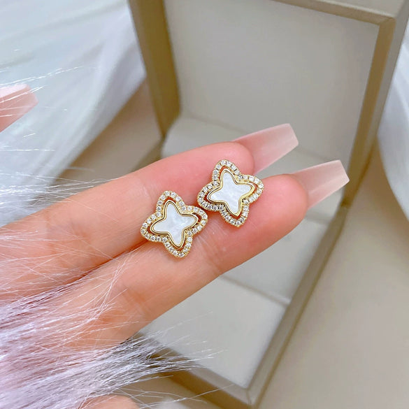 Titanium Steel Geometric Light Luxury Natural Style Necklace And Earrings Set With Electroplating Treatment