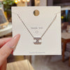 Titanium Steel Geometric Light Luxury Pendant Necklace For Women With Electroplating And Mixed Gemstone Setting