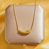 Titanium Steel Geometric Light Luxury Snake Bone Chain Necklace With Eggplant Pendant For Women Electroplated