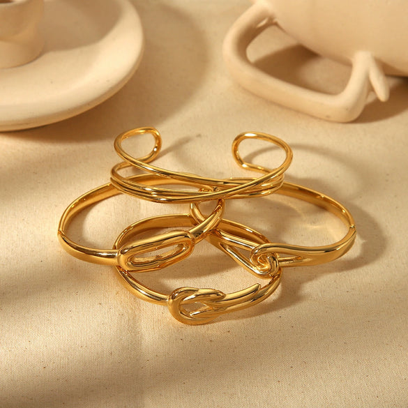 Titanium Steel Geometric Lines Electroplated Ladies Bracelet