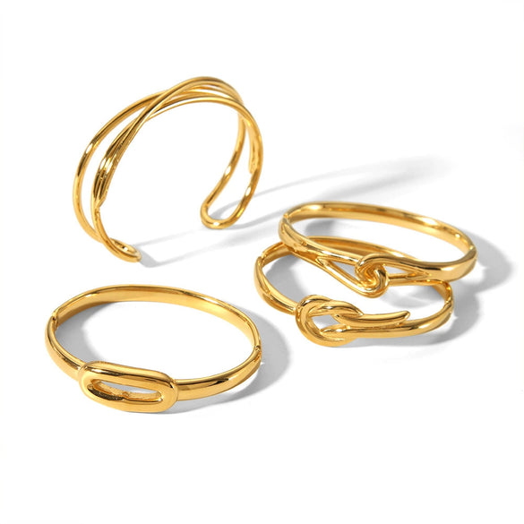 Titanium Steel Geometric Lines Electroplated Ladies Bracelet