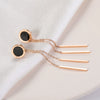Titanium Steel Geometric Long Tassel Twoleaf Clover Allmatch Women's Earrings